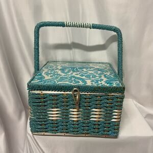 Vintage Dritz Wicker Wood Sewing Basket w/Handle